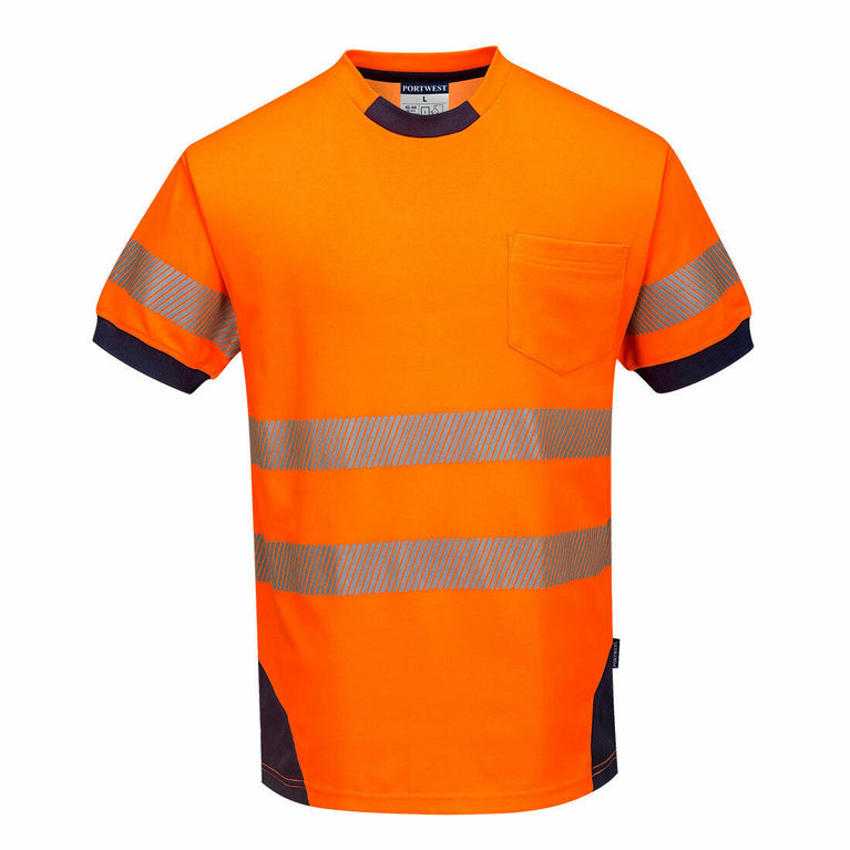 Portwest PW3 Hi-Vis T-Shirt S/S 2 Tone Reflective Short Sleeve Work Safety T183