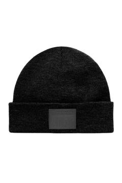 Hard Yakka Men Beanie Snug Fit Relaxed Top Leather Look Embossed Logo Y22370