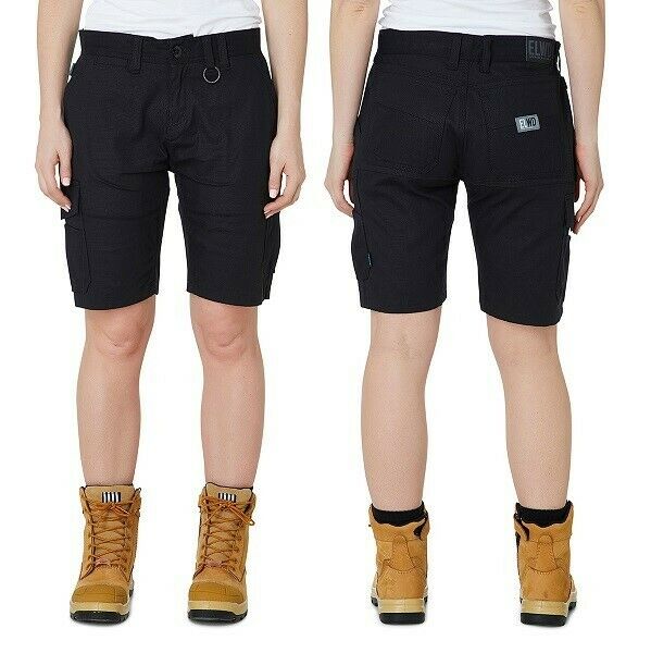 Womens Elwood Utility Shorts Cargo Phone Pocket Work Stretch Tough Tradie EWD601