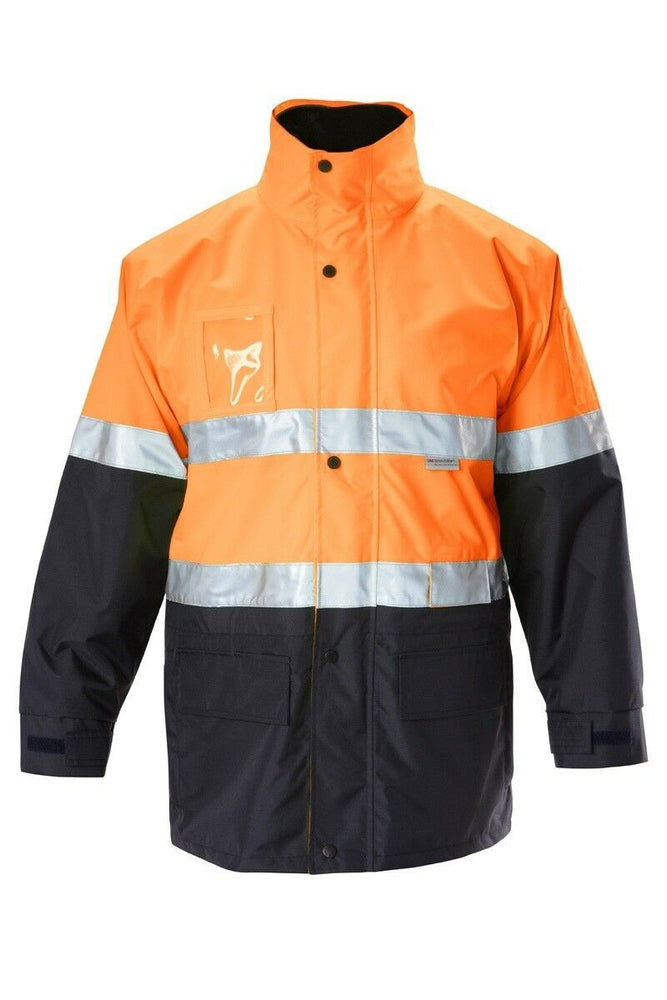 Mens Hard Yakka Foundations Hi-Vis Six 6 Way Jacket Reflective Tape Work Y06556