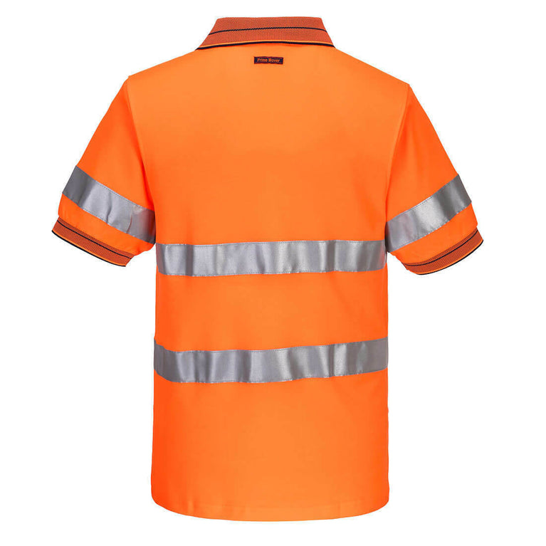 Portwest Mens Prime Mover Short Sleeve Cotton Comfort Polo Taped Hi-Vis MP310