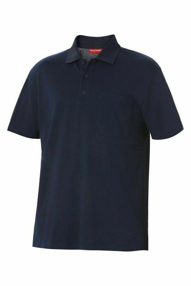 Mens Hard Yakka Plain Cotton Pique Polo Short Sleeve Work Shirt Top Y11306