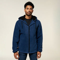 Hard Yakka Mens Solid Zoodie Winter Hoodie Sherpa Bonded Fleece Jumper Y19447