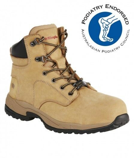 Womens KingGee Tradie Zip Up Safety Toe Nubuck Leather Gel Work Boots K27380