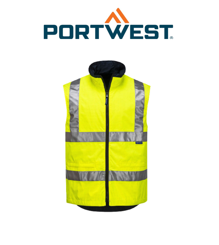 Portwest Antistatic Reversible Vest Reflective Taped Safety Work MA230