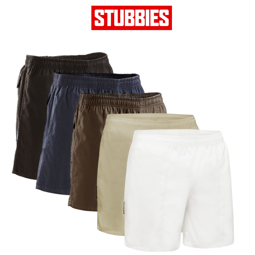 Stubbies Ruggers Mens Long Leg Shorts Draw Cord Cotton Comfort Work SE214H