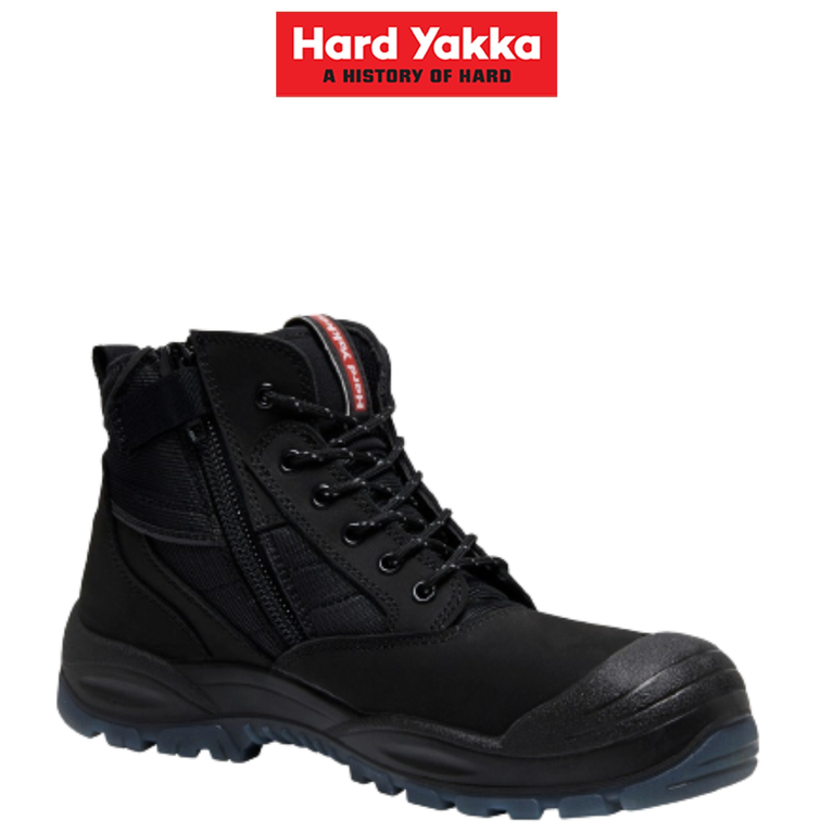 Hard Yakka Nite Vision Work Boots Comfy Leather Workwear Water Resistant Y60235