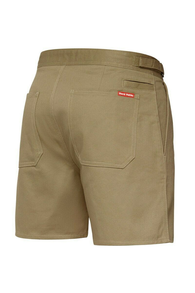 Hard Yakka Drill Short Side Tab Shorts Cotton Work Tough Trade Comfy Y05340