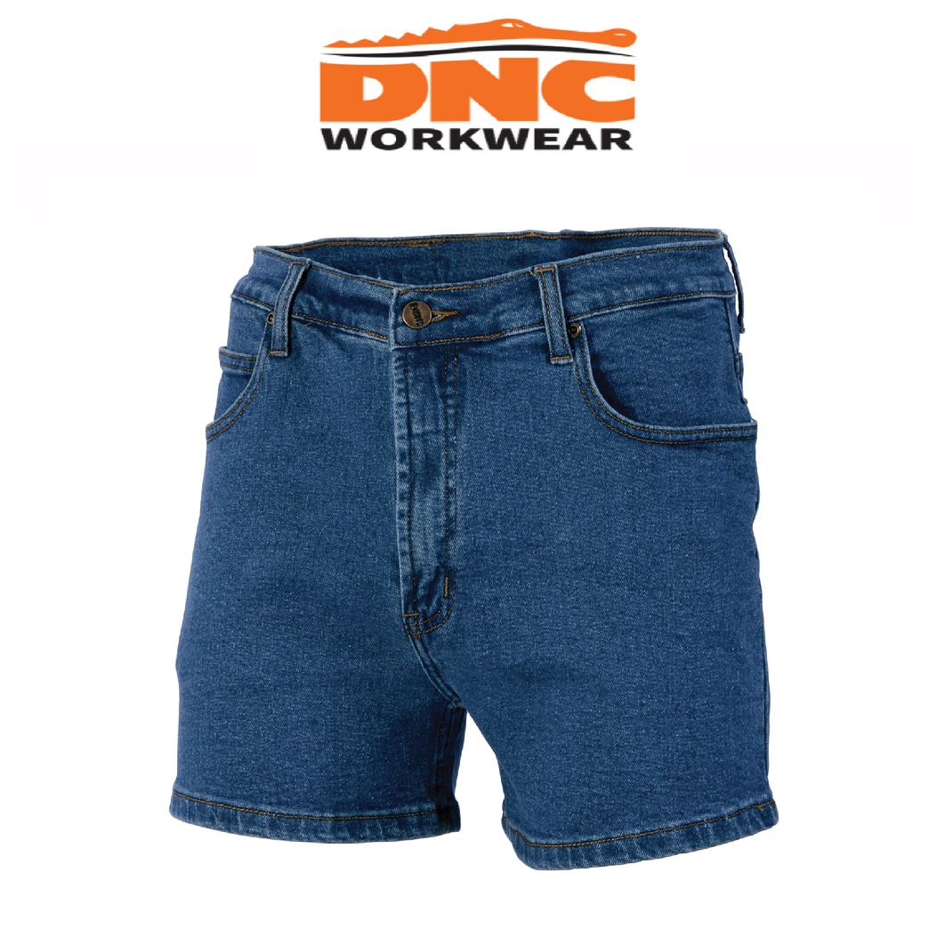 DNC Workwear Men Demin Stretch Shorts Flame Retardant Tough Summer Work 3309