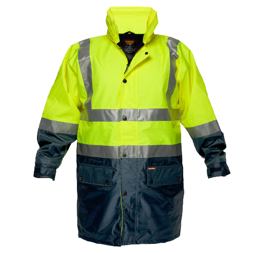 Portwest Fleece Lined Rain Jacket with Tape 2 Tone Reflective Work Safety MJ208