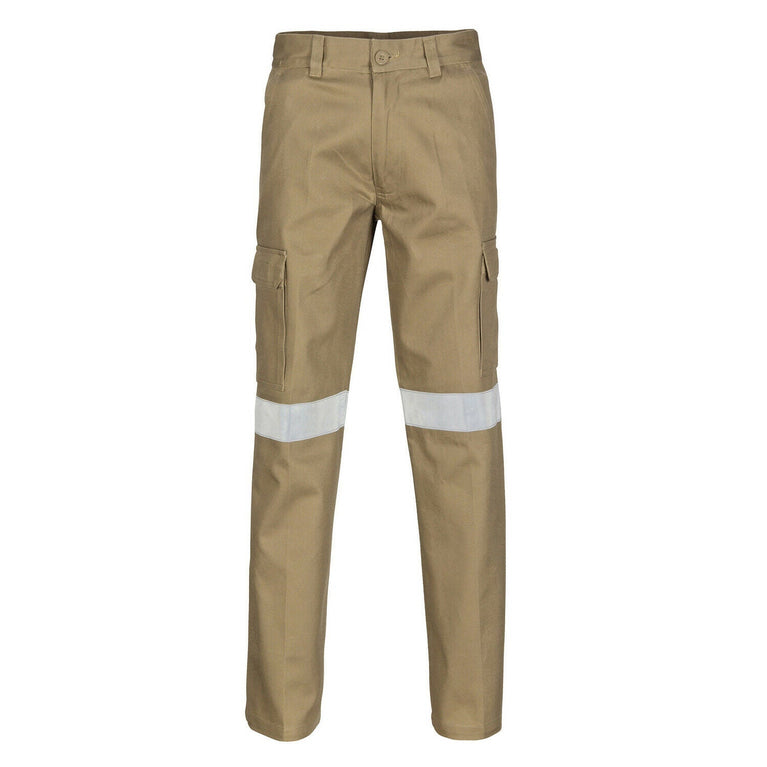 DNC Workwear Mens Cotton Drill Cargo Pants Hi-Vis Flame Retardant Work 3319