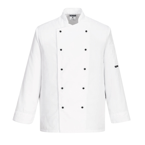 Portwest Somerset Chefs Jacket Mandarin Collar Reversible Front Jacket C834