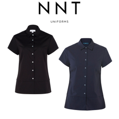 NNT Womens Stretch Cotton Blend Cap Sleeve Formal Shirt Comfy Business CATU2K