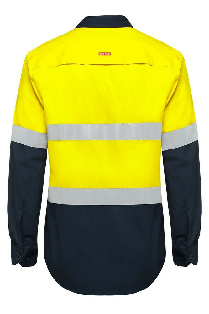 Hard Yakka Safety Hi-Vis Vented Cotton Taped Work Long Sleeve Shirt Y07940