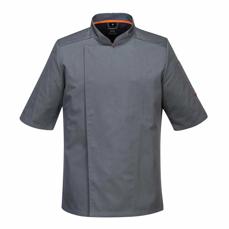 Portwest Mens MeshAir Pro Chefs Jacket S/S Slim Fit Apron Durable Comfy C738