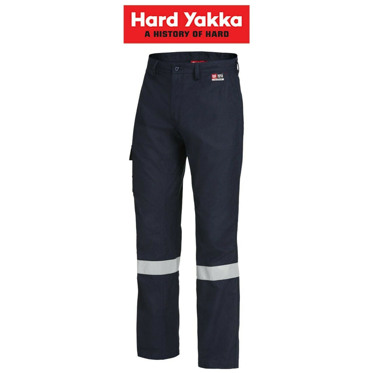 Mens Hard Yakka Workwear Pants Sheildtec Fire Resistant Cargo Tape Safety Y02525