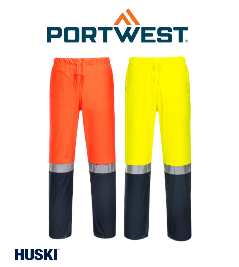 Portwest Mens Huski Farmers Hi-Vis Pants Reflective Work Safety Tapped K8101