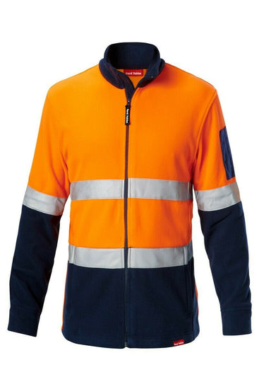 Hard Yakka Hi-Vis Jacket Zip Brushed Fleece Taped Work Day or Night Y06755