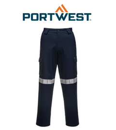 Portwest Mens Lightweight Cargo Pants Lumentex Tape Reflective Work Safety MW71E
