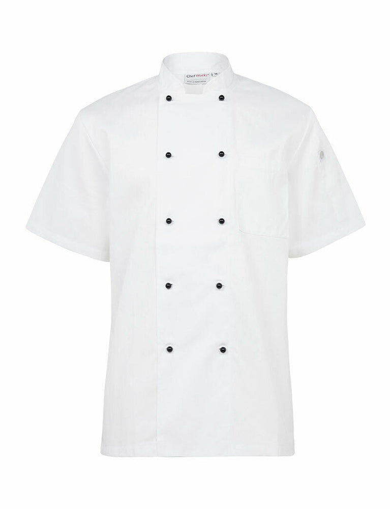 NNT Unisex Adult Chef Jacket Short Sleeve Macquarie Poly Cotton Work CATP5J