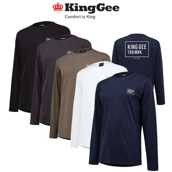 KingGee Long Sleeve T Shirt Cotton Comfort Casual Work Tee Logo K04045