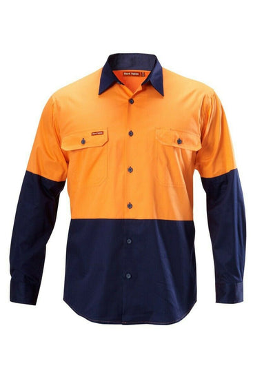 Hard Yakka Koolgear Hi-Vis Long Sleeve Work Shirt Vented Lightweight Y07558