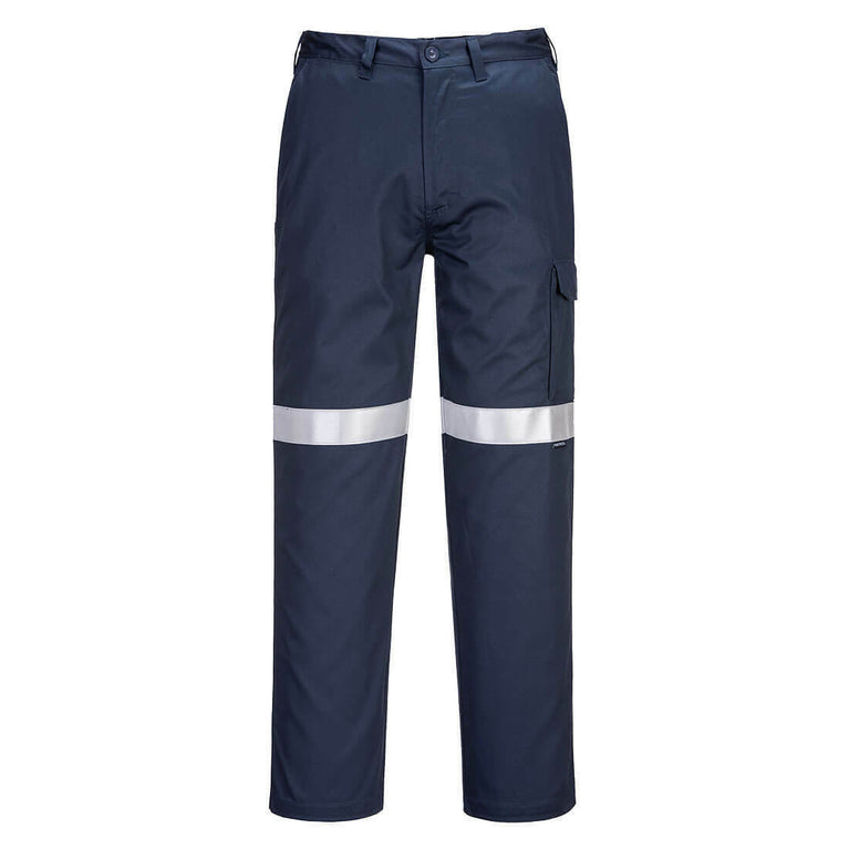 Portwest Mens Flame Resistant Cargo Pant Reflective Cotton Work Safety MW701