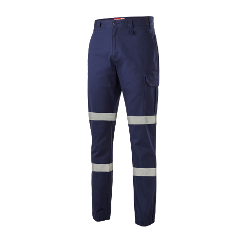 Hard Yakka Mens Cargo Cuffed Pants Taped Work Tough Safety Reflective  Y02411