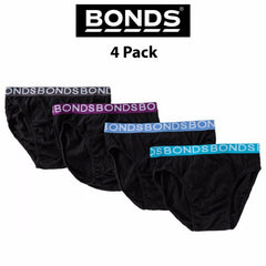 Mens Bonds Basic Everyday New Hipster Brief 4 Pack Work & Play Cotton M38DM4