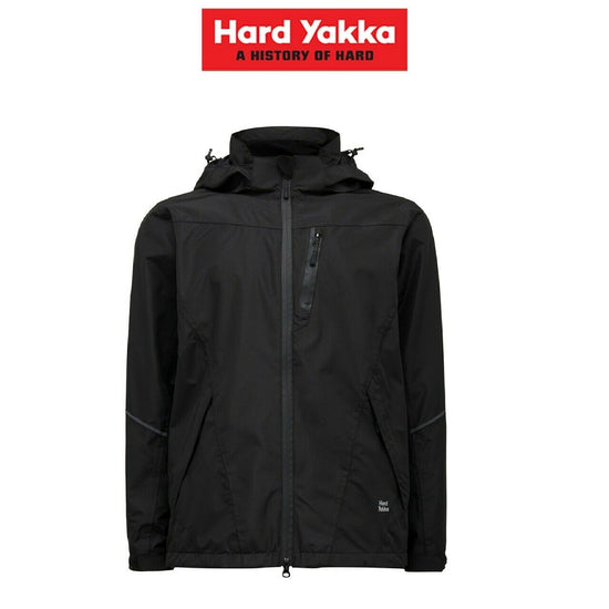 Hard Yakka Mens Orbit Shell Water Proof Jacket Breathable Zip Pockets Y06721