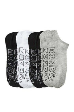 Mens Bonds Socks 4 Pack Active Running Sport Gym Logo No Show Sports Lite SYTK4N