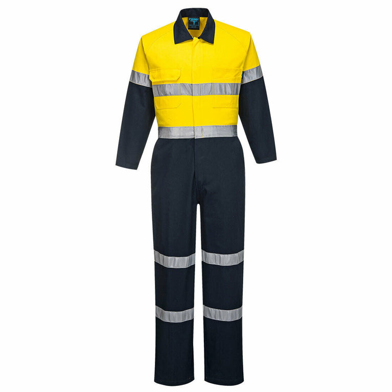 Portwest Mens Regular Weight Coverall Taped Reflective Overalls Cotton MA931