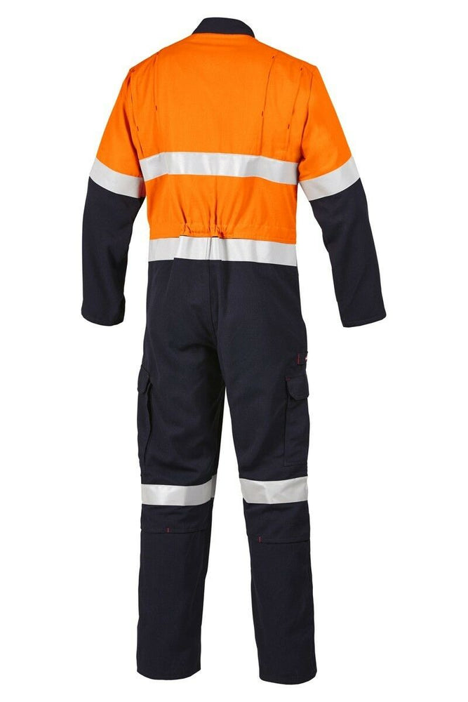 Mens Hard Yakka Protect Hi-Vis 2 Tone Tecasafe Plus Coverall Safety Taped Y00303