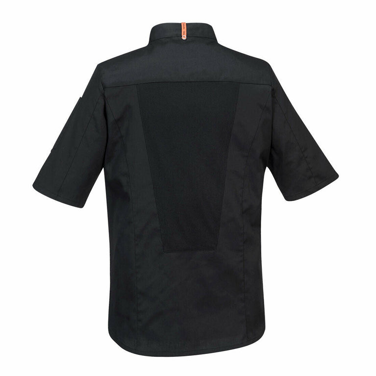 Portwest Mens MeshAir Pro Chefs Jacket S/S Slim Fit Apron Durable Comfy C738