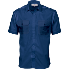 DNC Workwear Mens  Polyester Cotton Work Shirt Short Sleeve Business Casual 3211