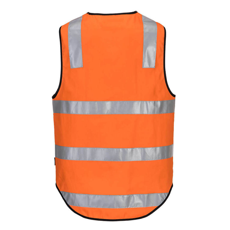 Portwest Mens Hi-Vis 100% Cotton Day Or Night Vest Reflective Lightweight MW338