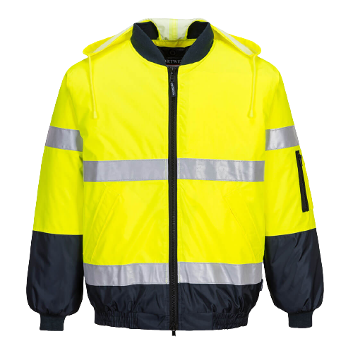 Portwest Hi-Vis Bomber Jacket with Tape 2 Tone Reflective Work Safety MJ504