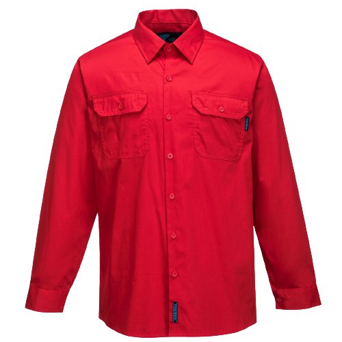 Portwest Hi-Vis Lightweight Long Sleeve Shirt Collared Button Comfy Shirt MS301