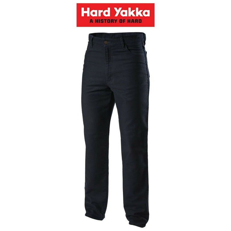 Mens Hard Yakka Jeans Moleskin Denim Cotton Work Heavy Duty Strong Trade Y03875