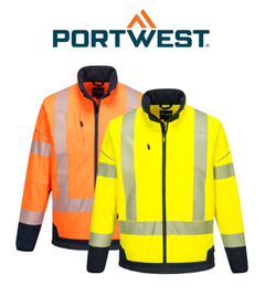 Portwest PW3 Hi-Vis Contrast Softshell (3L) 2 Tone Reflective Work Safety T404