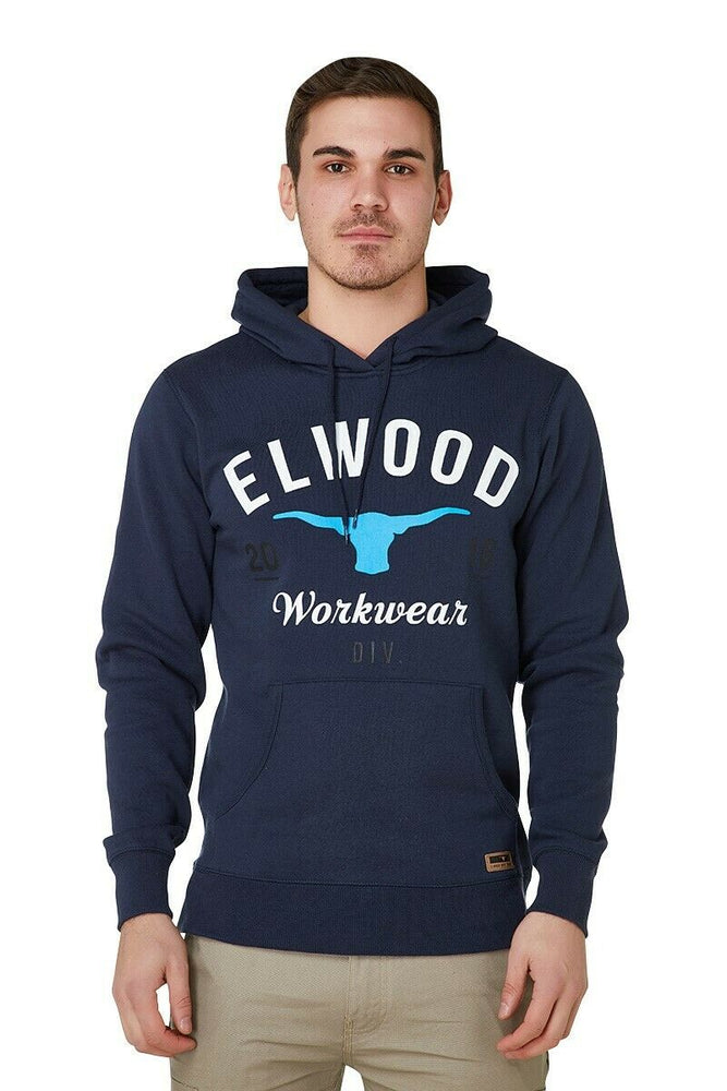 Elwood Mens Original Pullover Combed Cotton Stretch Pullover Hoodie Work EWD801