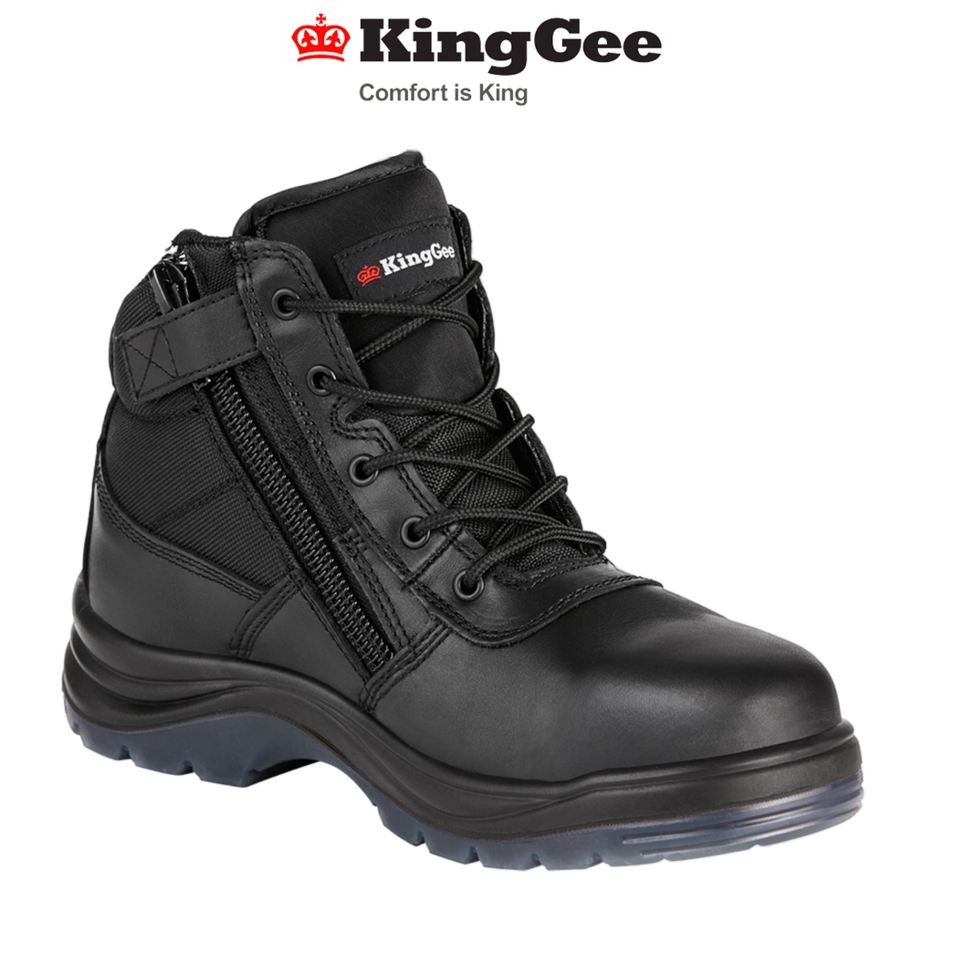 KingGee Tradie Shield Soft Toe Leather Breathable Work Boots Memory Foam K23150