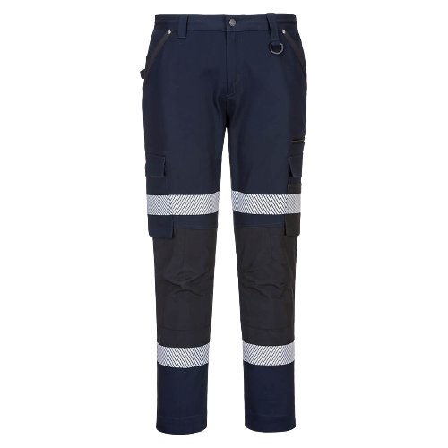 Portwest Slim Fit Stretch Bio Motion Pants HiVistex Pro Reflective Tape MP705