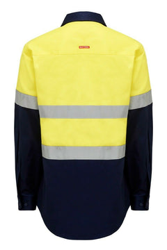 Hard Yakka Core Hi-Vis Safety Cotton Drill Pocket Taped Work Shirt Y04610