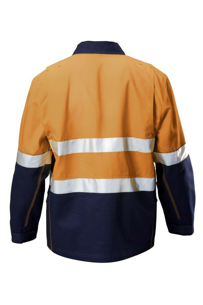 Hard Yakka Hi-Vis Tradie Cotton Work Jacket Tough Taped Comfy Warm Y06545