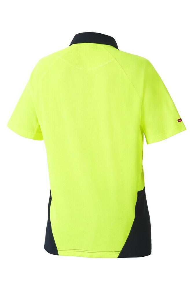 Mens Hard Yakka Koolgear Hi-Vis 2 Toned Short Sleeve Work Polo Shirt Y11396