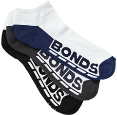 Mens Bonds Low Cut Socks Sports Active Comfy Casual 3 Pack Gym Running S8220N