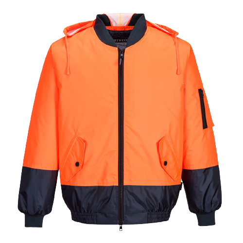 Portwest Hi-Vis Bomber Jacket 2 Tone Waterproof Reflective Work Safety MJ304