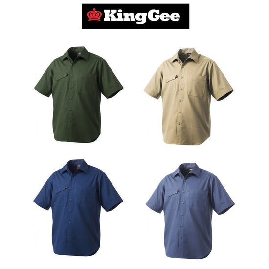 Mens KingGee Short Sleeve WorkCool 2 Cotton T-Shirt Top Tee Button Shirt K14825