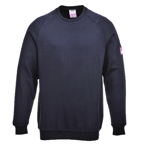 Portwest Flame Resistant Anti-Static Long Sleeve Brushed Fleece Crew Jumper FR12